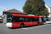 Stadtbus Aschaffenburg / Verkehrsgemeinschaft am Bayerischen Untermain (VAB): Solaris Urbino 12 der Stadtwerke Aschaffenburg Verkehrs-GmbH (STWAB), aufgenommen im September 2016 in der Nähe vom Hauptbahnhof in Aschaffenburg.