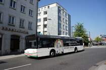 Stadtbus Aschaffenburg / Verkehrsgemeinschaft am Bayerischen Untermain (VAB): Solaris Urbino 12 der Stadtwerke Aschaffenburg Verkehrs-GmbH (STWAB), aufgenommen im September 2016 in der Nähe vom Hauptbahnhof in Aschaffenburg.