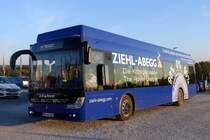 Elektrobus: ebe Europa GmbH Blue City Bus mit Ziehl-Abegg Radnabenmotoren, Landesgartenschau Öhringen 25.09.2016