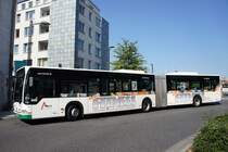 Stadtbus Aschaffenburg / Verkehrsgemeinschaft am Bayerischen Untermain (VAB): Mercedes-Benz Citaro G der Stadtwerke Aschaffenburg Verkehrs-GmbH (STWAB), aufgenommen im September 2016 in der Nähe vom Hauptbahnhof in Aschaffenburg.