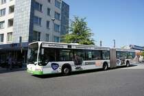 Stadtbus Aschaffenburg / Verkehrsgemeinschaft am Bayerischen Untermain (VAB): Mercedes-Benz Citaro G der Stadtwerke Aschaffenburg Verkehrs-GmbH (STWAB), aufgenommen im September 2016 in der Nähe vom Hauptbahnhof in Aschaffenburg.