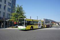 Stadtbus Aschaffenburg / Verkehrsgemeinschaft am Bayerischen Untermain (VAB): Mercedes-Benz Citaro G der Stadtwerke Aschaffenburg Verkehrs-GmbH (STWAB), aufgenommen im September 2016 in der Nähe vom Hauptbahnhof in Aschaffenburg.