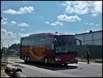 Mercedes Travego von Pelka aus Deutschland im Stadthafen Sassnitz am 02.07.2014