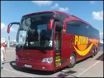 Mercedes Travego von Pelka aus Deutschland im Stadthafen Sassnitz am 02.07.2014