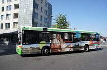 Stadtbus Aschaffenburg / Verkehrsgemeinschaft am Bayerischen Untermain (VAB): Mercedes-Benz O 405 N der Stadtwerke Aschaffenburg Verkehrs-GmbH (STWAB), aufgenommen im September 2016 in der Nähe vom Hauptbahnhof in Aschaffenburg.