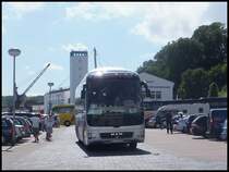 MAN Lion's Coach von Haubold Reisen aus Deutschland im Stadthafen Sassnitz am 02.07.2014