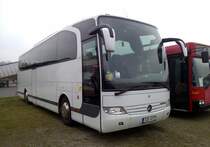 Mercedes Travego aus Estland, abgestellt in Steimbke. Aufgenommen am 01.12.2014