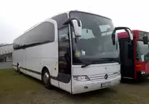 Mercedes Travego aus Estland, abgestellt in Steimbke. Aufgenommen am 01.12.2014