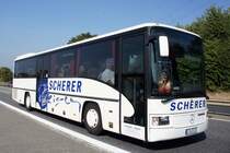 Mercedes-Benz Integro von Scherer Reisen. Aufgenommen im September 2016 in der Nähe von Mainz.