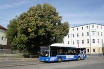 Stadtbus Zwickau: MAN Lion's City CNG der SVZ Zwickau, aufgenommen im Oktober 2016 am Hauptbahnhof in Zwickau.