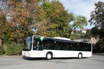 Bus Aue / Bus Erzgebirge: MAN Lion's City Ü der RVE (Regionalverkehr Erzgebirge GmbH), aufgenommen im Oktober 2016 am Bahnhof von Aue (Sachsen).