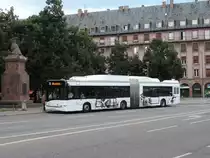 Strassburg, 18. August 2016 : CNG angetriebene Solaris Urbino 18 III auf der Linie 15 eingesetzt...