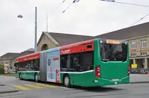 Mercedes Citaro 7011, auf der Linie 36, verlässt die Haltestelle am Badischen Bahnhof. Die Aufnahme stammt vom 09.11.2016.