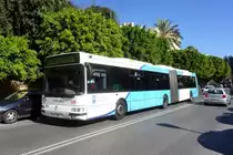 Bus Spanien / Bus Málaga: Gelenkbus Irisbus Agora / Hispano der EMT Málaga (Empresa Malagueña de Transportes), aufgenommen im November 2016 im Stadtgebiet von Málaga.