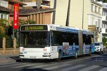 Bus Spanien / Bus Málaga: Gelenkbus Irisbus Agora / Hispano der EMT Málaga (Empresa Malagueña de Transportes), aufgenommen im November 2016 im Stadtgebiet von Málaga.