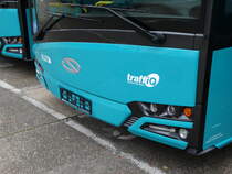 Die Fronte eines neuen VGF/ICB Solaris Urbino 12 am 26.11.16 im ICB Betriebshof Frankfurt Rebstock. Ich habe natürlich gefragt ob ich auf den Gelände Fotos machen darf und ich durfte