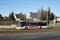 Stadtbus Mainz: MAN Lion's City der MVG Mainz / Mainzer Verkehrsgesellschaft, aufgenommen im November 2016 in der Nhe der Haltestelle  Jgerhaus  in Mainz.