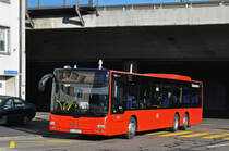 MAN Lions City von Südbadenbus, auf der Linie 38, fährt zur Haltestelle Tinguely Museum. Die Aufnahme stammt vom 01.12.2016.