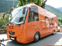 Mercedes als Mannschaftscar vom Radteam CCC  am 22.7.14 in Martigny.