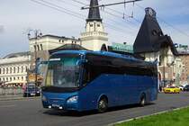 Russland / Bus Moskau / Bus Moscow: Scania Higer A80, aufgenommen im Juli 2015 im Stadtgebiet von Moskau. 