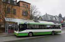 Bus Stollberg / Bus Erzgebirge: MAN EL der RVE (Regionalverkehr Erzgebirge GmbH), aufgenommen im Dezember 2016 am Bahnhof von Stollberg / Erzgebirge.