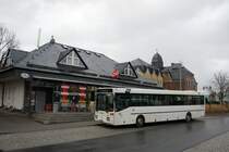 Bus Stollberg / Bus Erzgebirge: Mercedes-Benz O 407 der RVE (Regionalverkehr Erzgebirge GmbH), aufgenommen im Dezember 2016 am Bahnhof von Stollberg / Erzgebirge.
