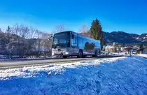 Ein Mercedes – Kutsenits Hydra der OGV fährt zwischen nahe der Haltestelle Parkplatz Praditz vorüber. 
Unterwegs war der Bus auf der Naturparkbus-Linie 1 (Kreuzberg Gh Kreuzwirt - Techendorf Bergbahn Talstation - Kreuzberg Gh Kreuzwirt).
Aufgenommen am 15.1.2017.
