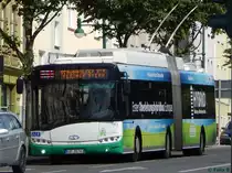 Solaris Trollino 18 der Barnimer Busgesellschaft in Eberswalde am 09.06.2016