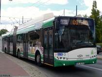 Solaris Trollino 18 der Barnimer Busgesellschaft in Eberswalde am 09.06.2016