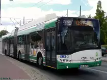 Solaris Trollino 18 der Barnimer Busgesellschaft in Eberswalde am 09.06.2016