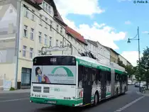 Solaris Trollino 18 der Barnimer Busgesellschaft in Eberswalde am 09.06.2016