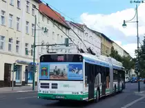 Solaris Trollino 18 der Barnimer Busgesellschaft in Eberswalde am 09.06.2016
