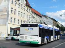 Solaris Trollino 18 der Barnimer Busgesellschaft in Eberswalde am 09.06.2016