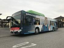 Der BGU C2 NGT Nr. 30 mit Vollwerbung für Baloise Bank SoBa am 3.3.17 beim Bhf Grenchen Süd.