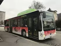 BGU Citaro Facelift Nr. 22 am 3.3.17 beim Bhf Grenchen Süd.