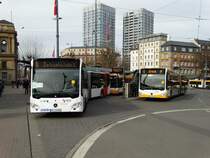 Autobus Sippel Mercedes Benz Citaro 2 G und MVG Mercedes Benz Citaro 2 G Wagen 924 am 04.03.17 als Arena Linie zum Mainz 05 Fußballspiel