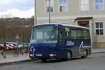 Der kleine SOR C 7.5 auf der Ortslinie in Rudolf. (24.2.2017)