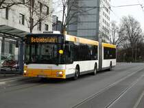 MVG MAN Gelenkzug der 2. Generation Wagen 731 am 04.03.17 als Betriebsfahrt in Mainz