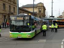 MVG MAN Lions City G Wagen 776 am 04.03.17 als Arena Linie zum Mainz 05 Fußballspiel