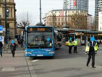 ESWE Verkehr Mercedes Benz Citaro 1 Facelift G Wagen 307 am 04.03.17 als Arena Linie zum Mainz 05 Fußballspiel