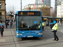 ESWE Verkehr Mercedes Benz Citaro 1 Facelift G Wagen 307 am 04.03.17 als Arena Linie zum Mainz 05 Fußballspiel