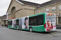 Mercedes Citaro 7015, auf der Linie 30, wartet an der Endstation beim Badischen Bahnhof. Die Aufnahme stammt vom 09.03.2017.