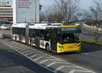 Scania Citywide der BVG, Wagen 4580  'ilovebotswana', Flughafen Berlin -Tegel im März 2017.