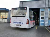 Citaro Nr. 23 beim Einfahren in die Waschstrasse, am 10.3.17 vor der Garage.