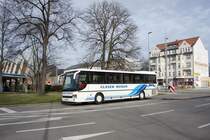 Bus Chemnitz: Setra S 315 UL-GT vom Busunternehmen Gläser Reisen, aufgenommen im März 2017 am Omnibusbahnhof in Chemnitz.