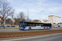 Stadtbus Gotha: Mercedes-Benz Citaro Facelift L (Wagennummer 123) des Omnibusbetriebes Wolfgang Steinbrück, aufgenommen im März 2017 im Stadtgebiet von Gotha.