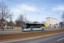 Stadtbus Gotha: Mercedes-Benz Citaro C2 LE Ü vom Omnibusbetrieb & Reisebüro Lorenz GmbH / Nessetal - Reisen, aufgenommen im März 2017 im Stadtgebiet von Gotha.