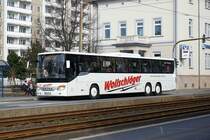 Setra S 419 UL vom Omnibusbetrieb Wollschläger, aufgenommen im März 2017 im Stadtgebiet von Gotha.