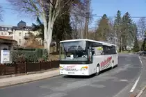 Setra S 415 UL business vom Omnibusbetrieb Wollschläger, aufgenommen im März 2017 in Friedrichroda / Landkreis Gotha.
