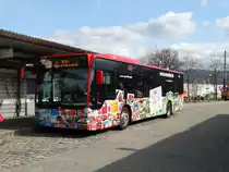 Freiburger VAG Mercedes Benz Citaro 1 Facelift Wagen 861 am 20.03.17 an der Haltestelle Haid